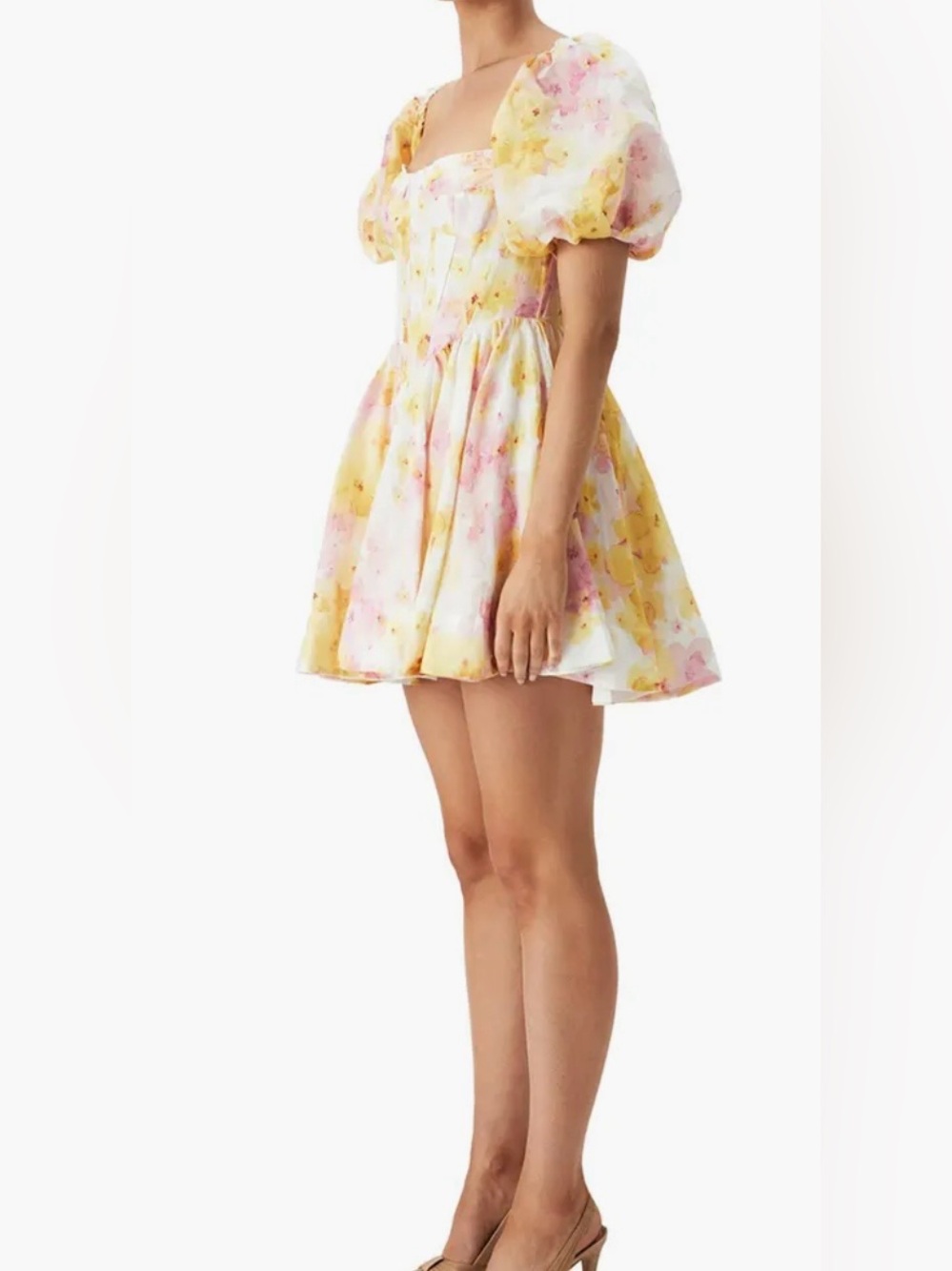 BARDOT
Kiah Floral Print Corset Puff Sleeve Minidress In Pink - Picture 5 of 9